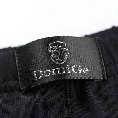 DomiGe mid-waist elastic waistband detail — laser-cut boxer shorts black	