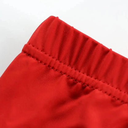 DomiGe laser-cut seamless leg opening detail — micro-bonded flat edge boxer shorts red	