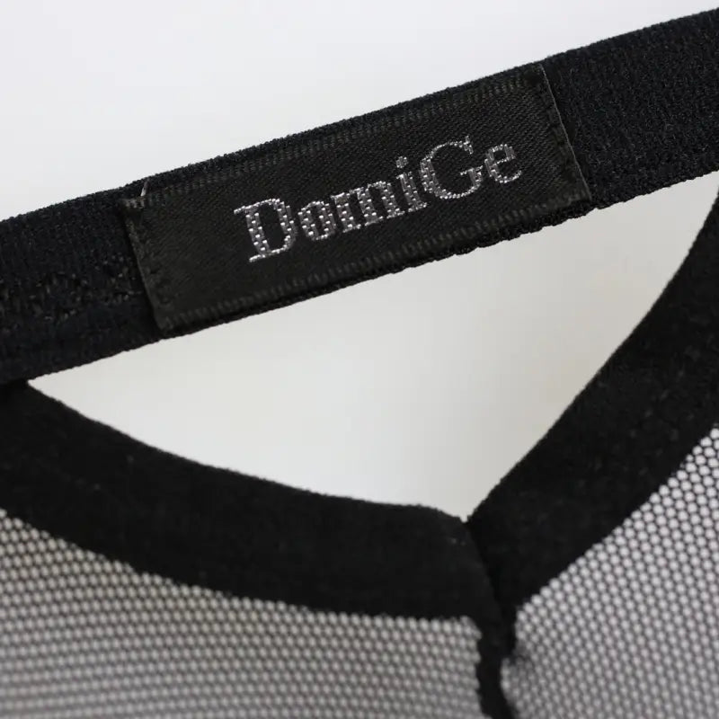 DomiGe elastic logo waistband detail — hollow-design bikini brief black	