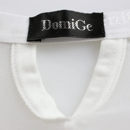 DomiGe elastic logo waistband detail — hollow-design bikini brief white	