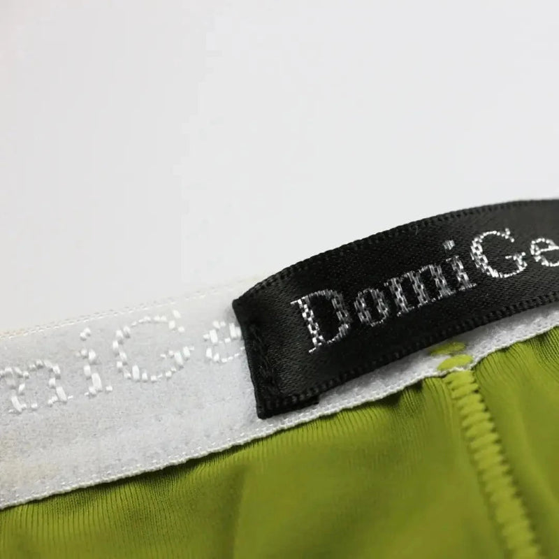 DomiGe logo elastic waistband detail — ice silk nylon briefs army green	