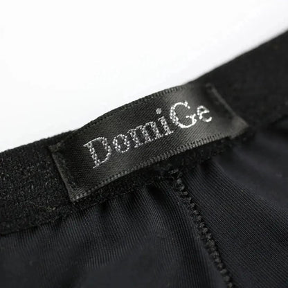 DomiGe logo elastic waistband detail — ice silk nylon briefs black	