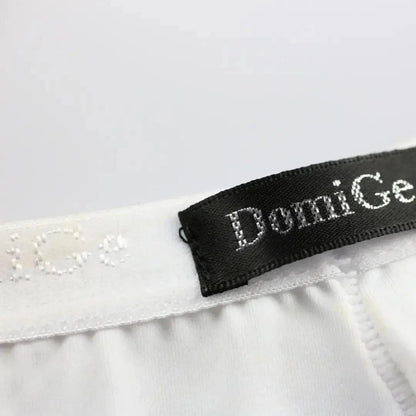DomiGe logo elastic waistband detail — ice silk nylon briefs white	