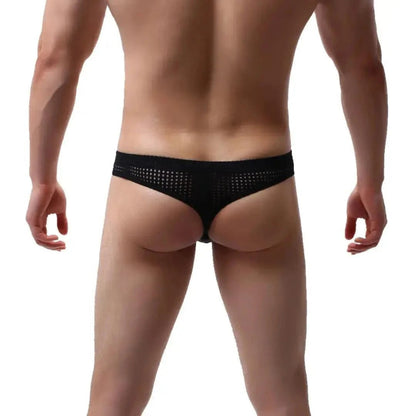 DomiGe dynamic-fit mesh bikini brief black rear view — bikini seat coverage clean finish model	