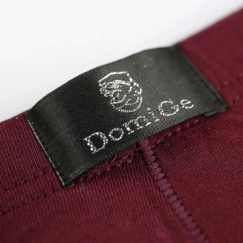 DomiGe logo elastic waistband detail — modal low-rise brief burgundy	