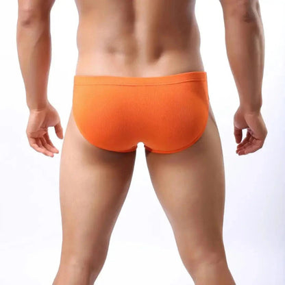 DomiGe modal low-rise brief orange rear view — full seat coverage clean finish model	