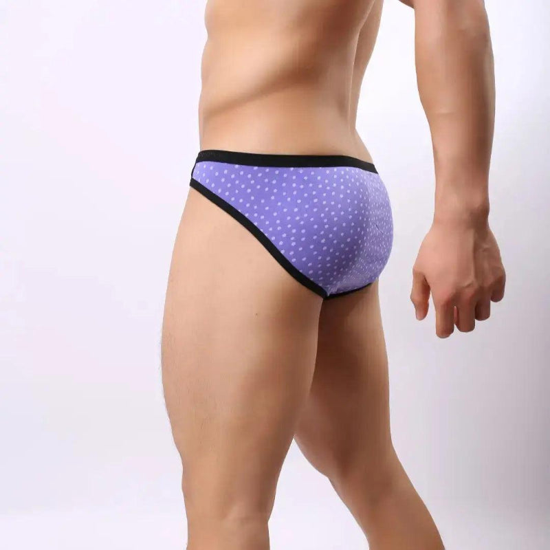 DomiGe modal mid-rise briefs lilac blue side view — mid-rise profile model	