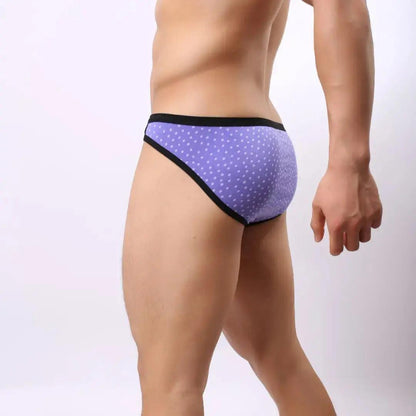 DomiGe modal mid-rise briefs lilac blue side view — mid-rise profile model	
