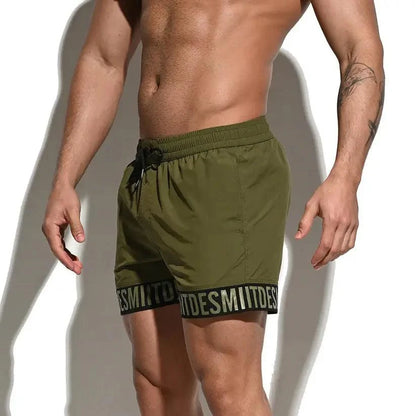 Desmiit Desmiit Men's Alphabet Splicing Board Shorts | Blue Sport Swim Trunks for Guys