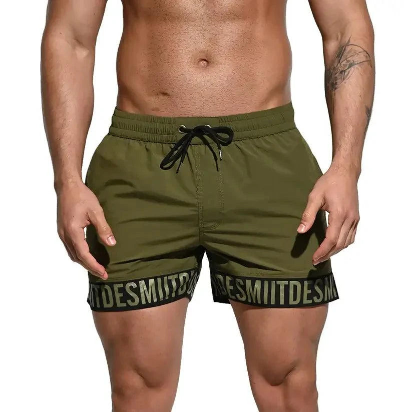 Desmiit Desmiit Men's Alphabet Splicing Board Shorts | Blue Sport Swim Trunks for Guys