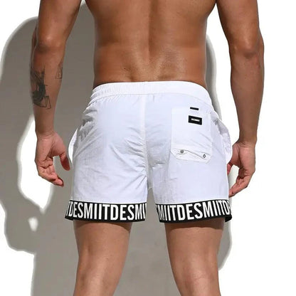 Desmiit Desmiit Men's Alphabet Splicing Board Shorts | Blue Sport Swim Trunks for Guys