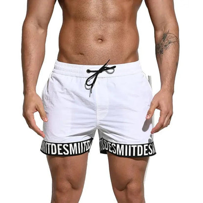Desmiit Desmiit Men's Alphabet Splicing Board Shorts | Blue Sport Swim Trunks for Guys