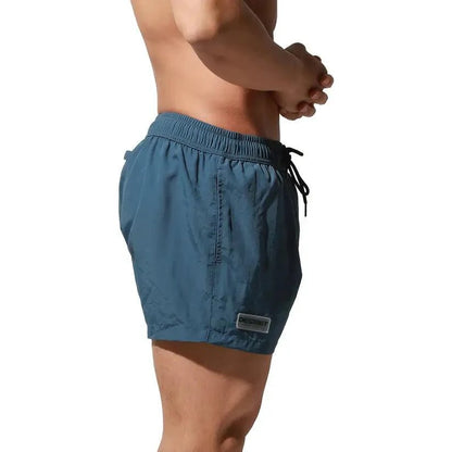 Desmiit Desmiit Men's Geometric Stitching Quick-Dry Board Shorts | Black Beach Swimwear
