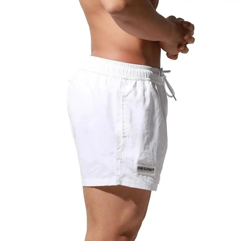 Desmiit Desmiit Men's Geometric Stitching Quick-Dry Board Shorts | Black Beach Swimwear