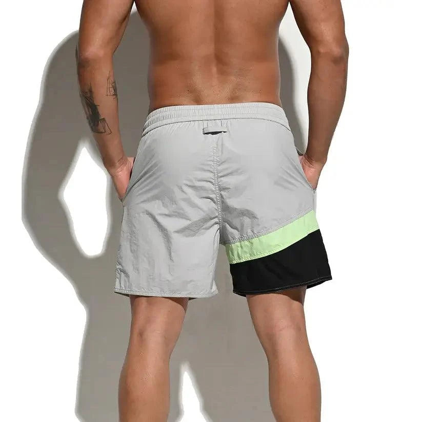 Desmiit Desmiit Men's Quick-Dry Blue Board Shorts | Stylish Asymmetrical Beach Swimwear