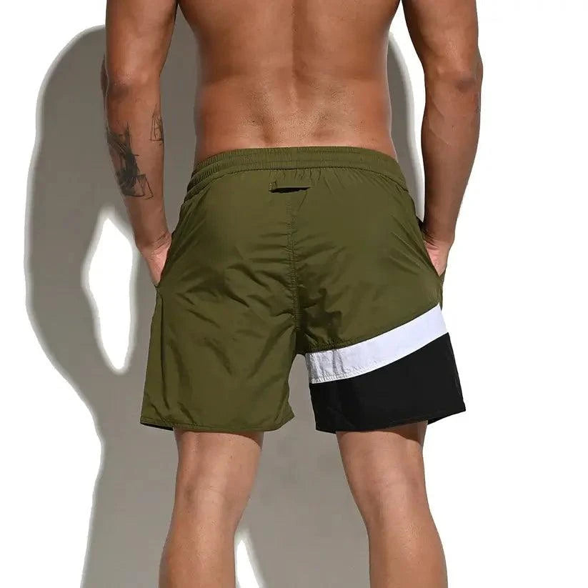 Desmiit Desmiit Men's Quick-Dry Blue Board Shorts | Stylish Asymmetrical Beach Swimwear
