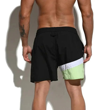 Desmiit Desmiit Men's Quick-Dry Blue Board Shorts | Stylish Asymmetrical Beach Swimwear