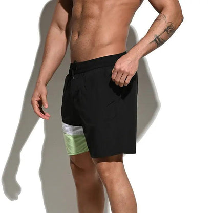 Desmiit Desmiit Men's Quick-Dry Blue Board Shorts | Stylish Asymmetrical Beach Swimwear