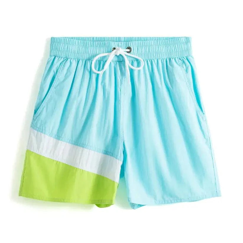 Desmiit Desmiit Men's Quick-Dry Blue Board Shorts | Stylish Asymmetrical Beach Swimwear