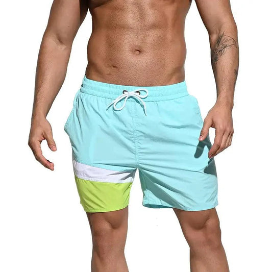 Desmiit Desmiit Men's Quick-Dry Blue Board Shorts | Stylish Asymmetrical Beach Swimwear