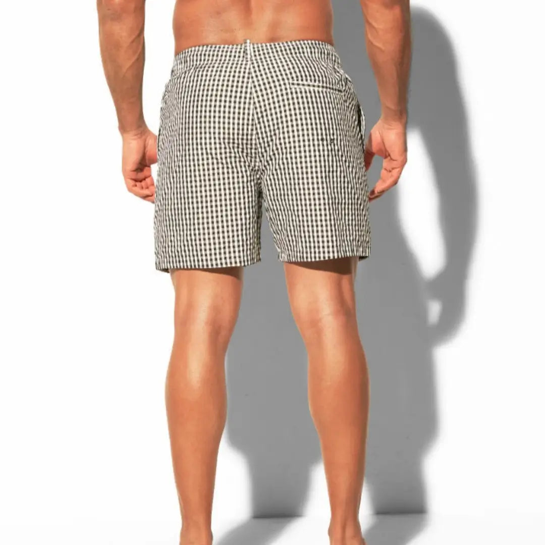 Desmiit Desmiit Men's Quick-Dry Checkered Sport Shorts B3567