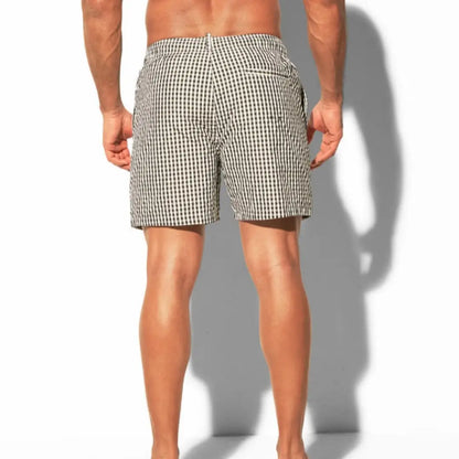 Desmiit Desmiit Men's Quick-Dry Checkered Sport Shorts B3567