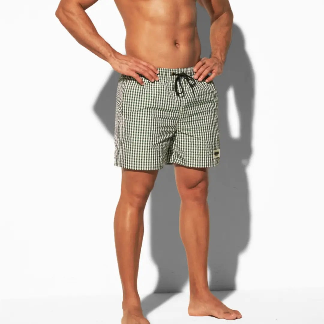 Desmiit Desmiit Men's Quick-Dry Checkered Sport Shorts B3567