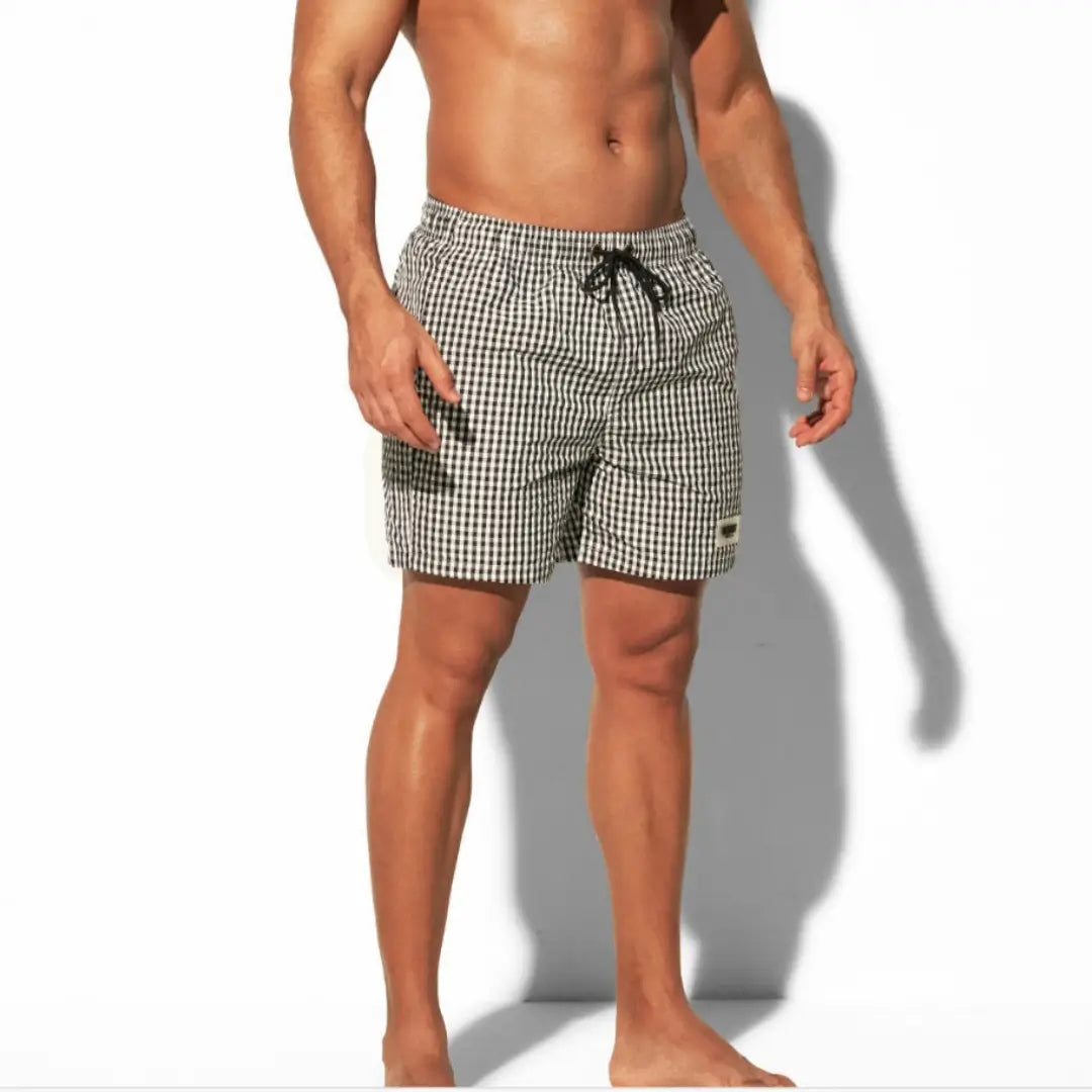 Desmiit Desmiit Men's Quick-Dry Checkered Sport Shorts B3567