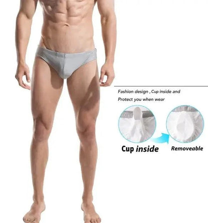 Desmiit Desmiit Men's Swim Briefs - Sexy Low Rise Quick Dry Swimwear with Convex Pad
