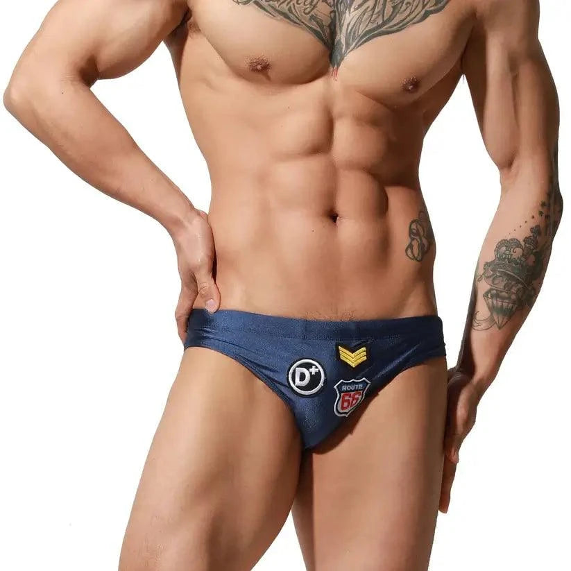 Desmiit Desmiit Swimwear Beachwear Men's Sexy Low-Rise Swim Briefs with Embroidered