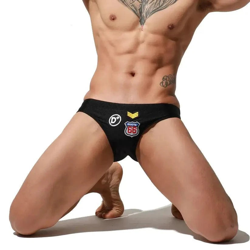 Desmiit Desmiit Swimwear Beachwear Men's Sexy Low-Rise Swim Briefs with Embroidered