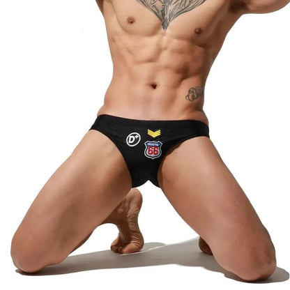 Desmiit Desmiit Swimwear Beachwear Men's Sexy Low-Rise Swim Briefs with Embroidered
