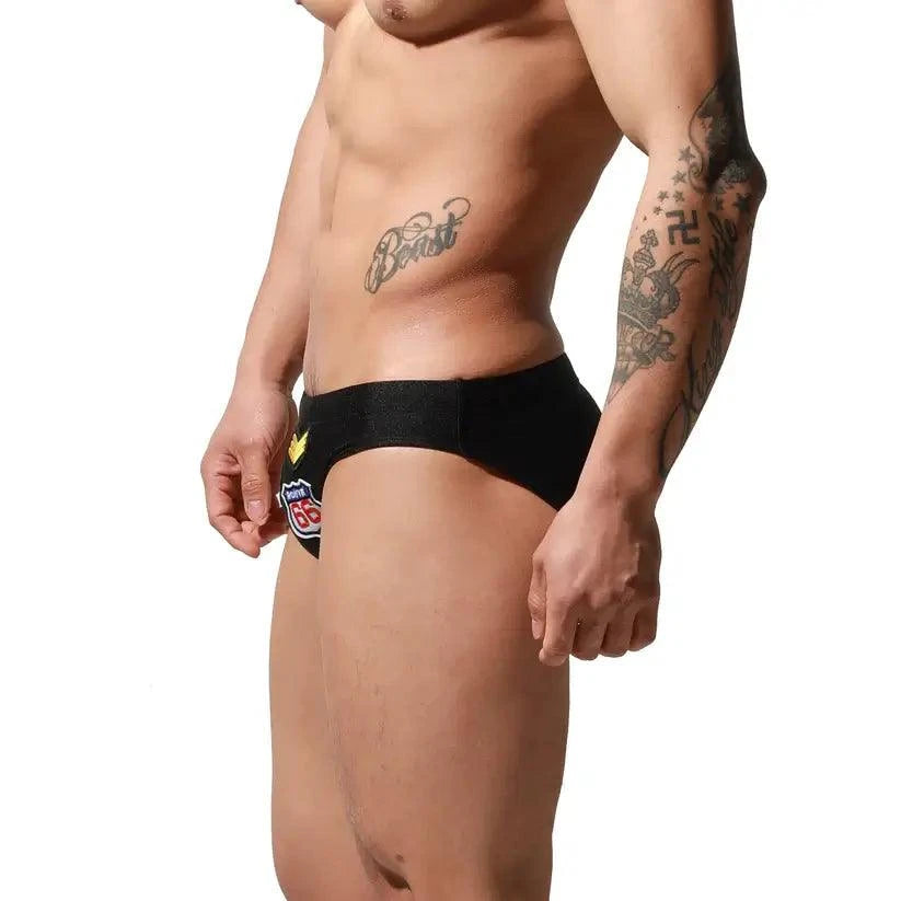 Desmiit Desmiit Swimwear Beachwear Men's Sexy Low-Rise Swim Briefs with Embroidered