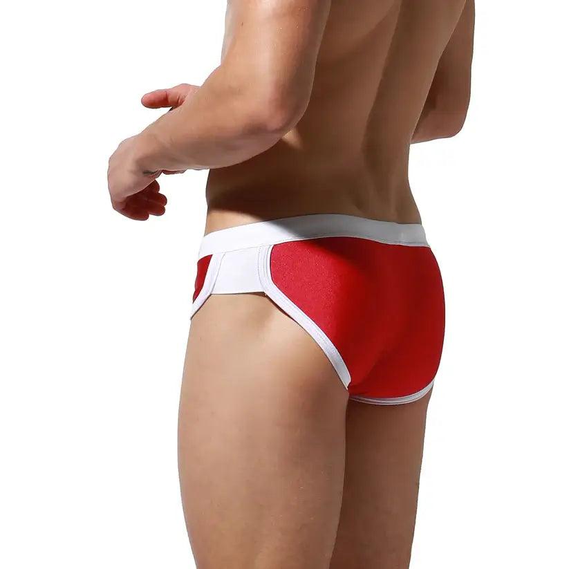 DESMIIT Men's Low Waist Swim Briefs with Removable Pad - His Inwear