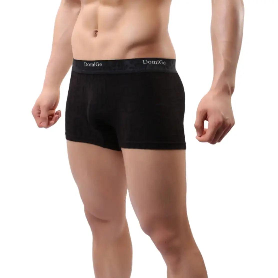 DomiGe Bamboo Boxers Black for Sale Mens Lingerie Underwear - His Inwear