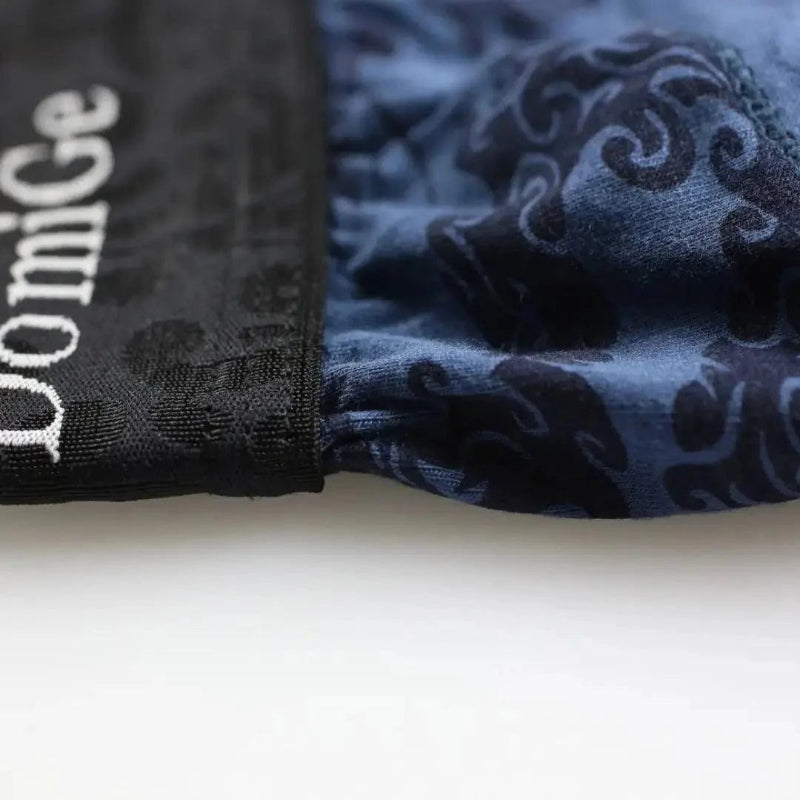 DomiGe bamboo fiber briefs in blue — waistband detail	