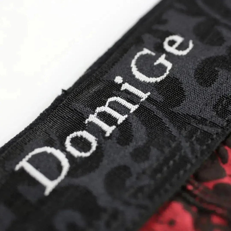 DomiGe bamboo fiber briefs in wine red — waistband detail	