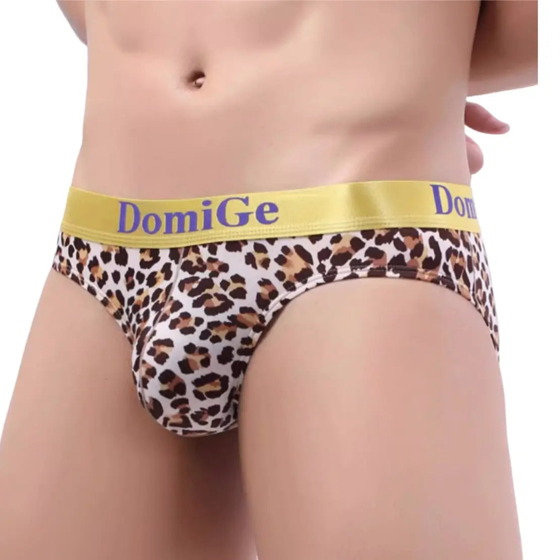 DomiGe DomiGe Leopard Print Men's Bikini Briefs 3.5CM Waistband