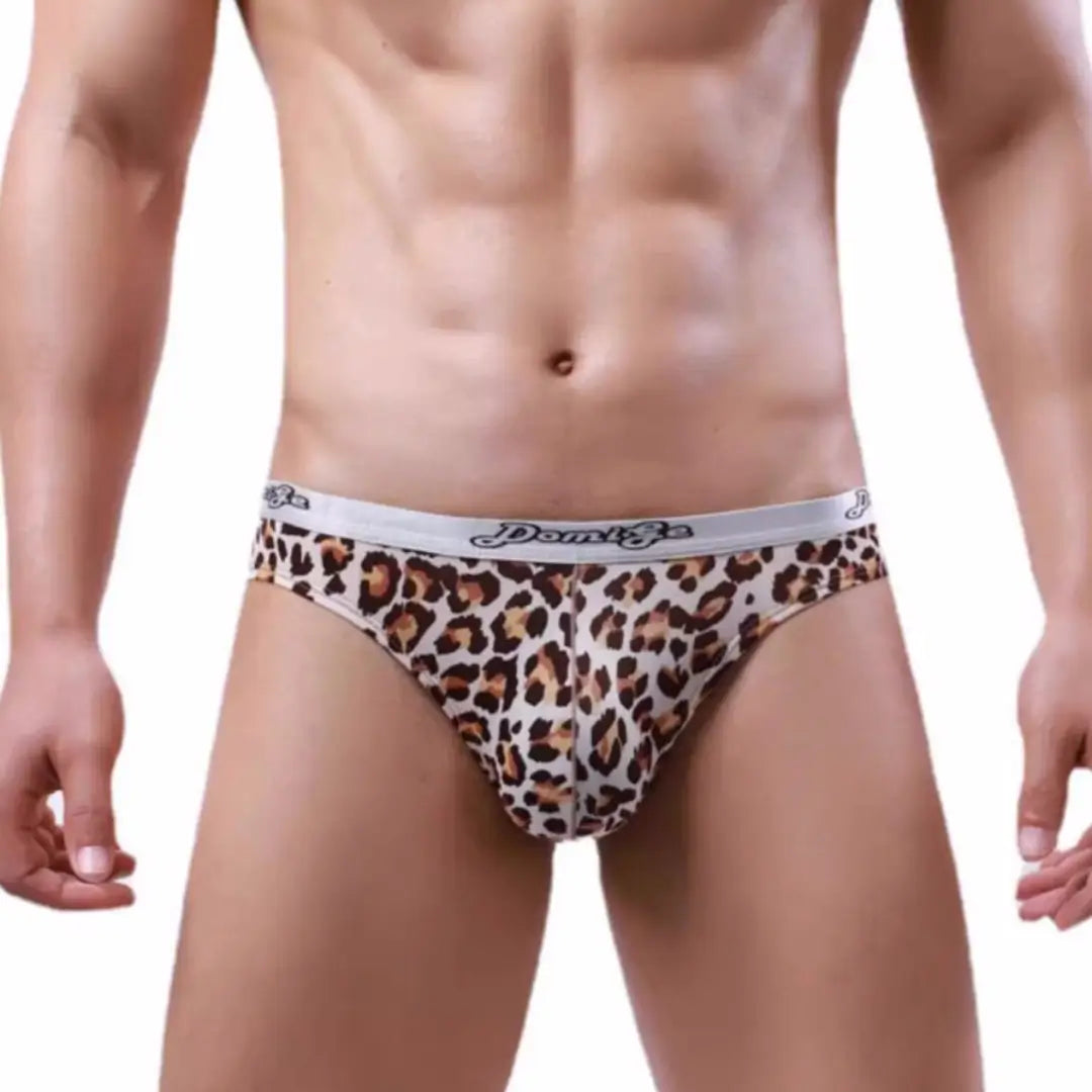 DomiGe DomiGe Men's Bikini Underwear - Enhanced Comfort & Support with Silver Accents - High-Performance Polyester Blend