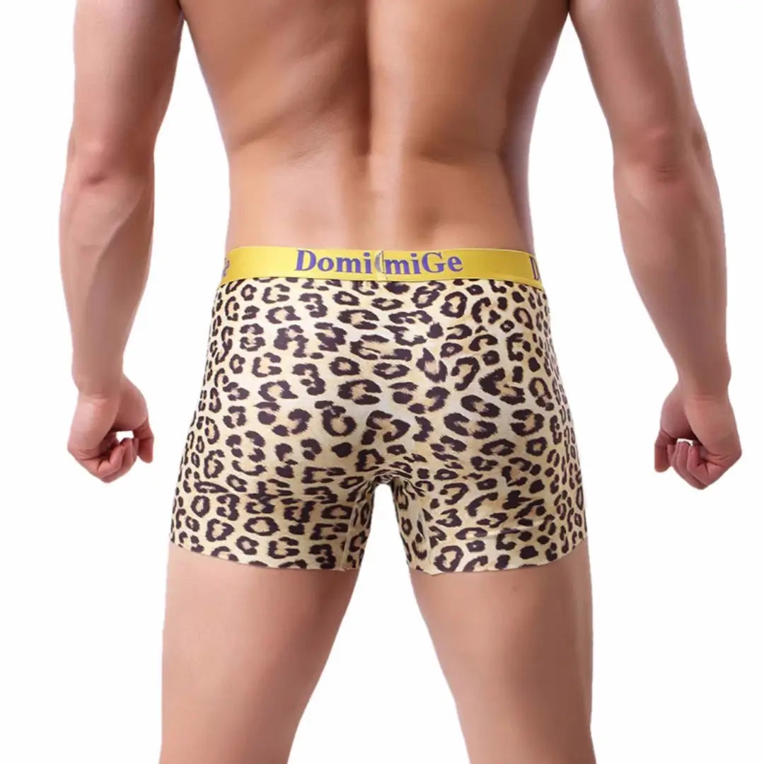 DomiGe DomiGe Men's Boxer Shorts Ice Silk Leopard Boxer Briefs