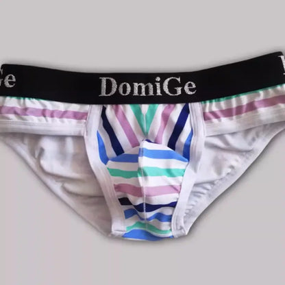 DomiGe DomiGe Men's Breathable & Comfortable Bikini Briefs - Stripe Color, Black
