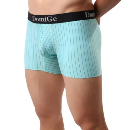 DomiGe DomiGe Men's Compression Boxers Mid-Rise Striped Boxer Seamless Leg