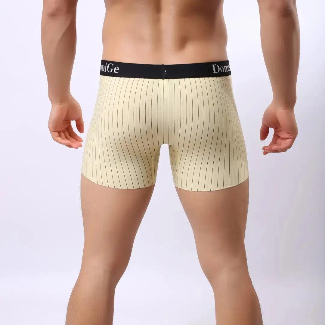 DomiGe DomiGe Men's Compression Boxers Mid-Rise Striped Boxer Seamless Leg