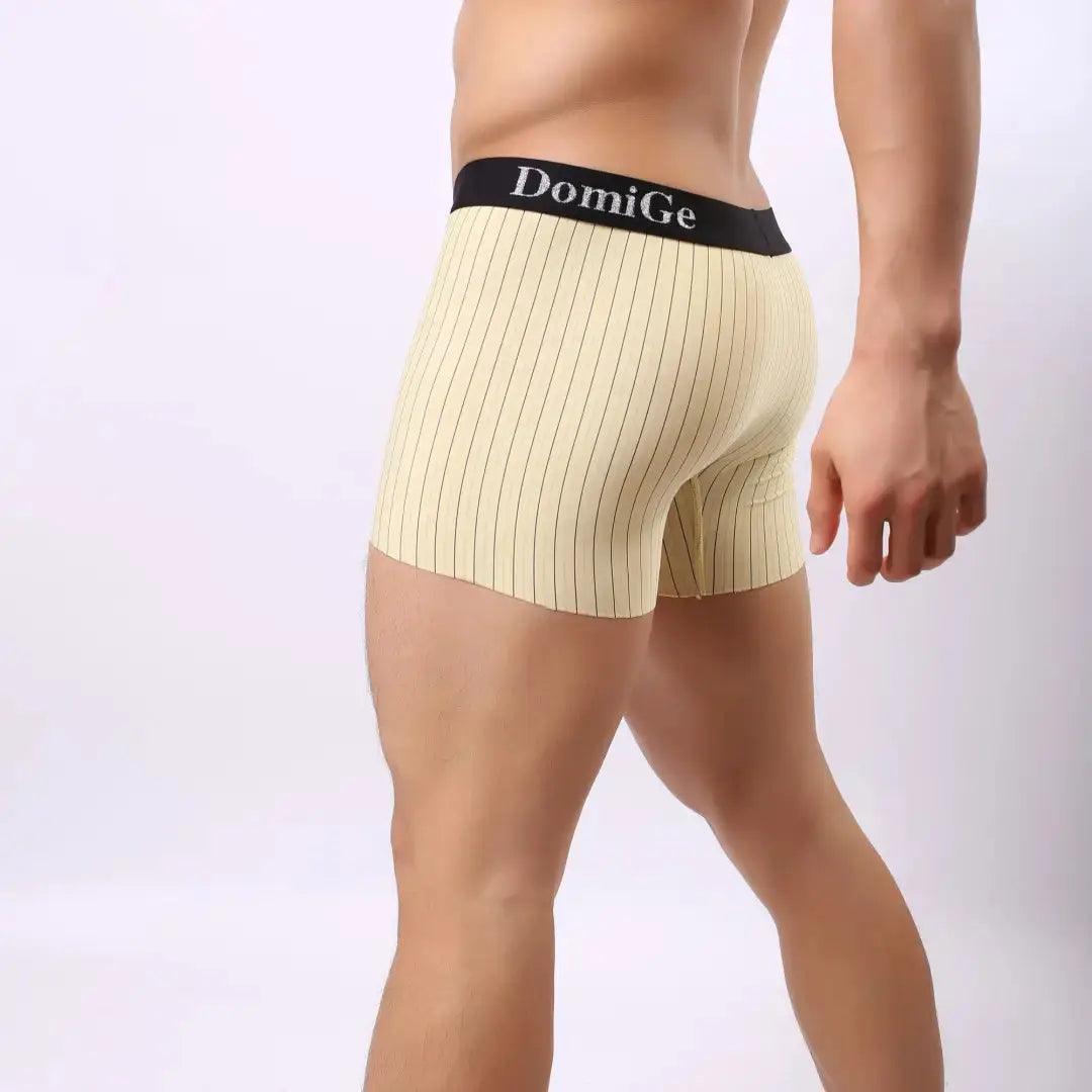 DomiGe DomiGe Men's Compression Boxers Mid-Rise Striped Boxer Seamless Leg