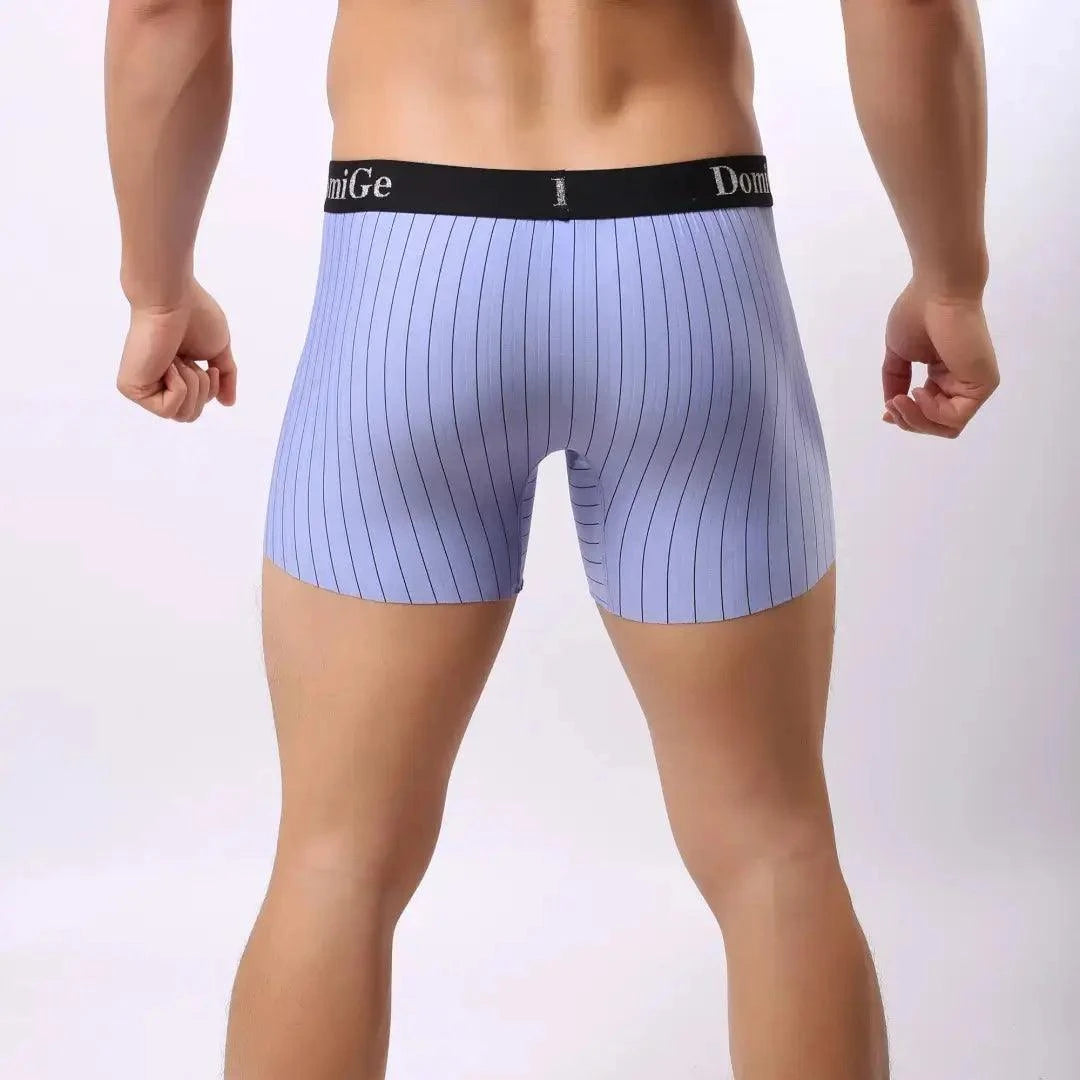 DomiGe DomiGe Men's Compression Boxers Mid-Rise Striped Boxer Seamless Leg