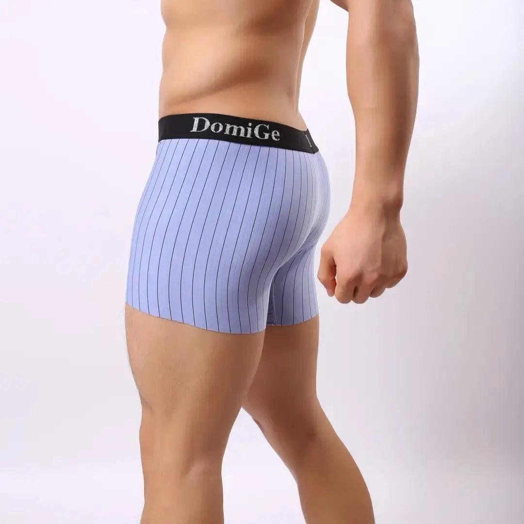 DomiGe DomiGe Men's Compression Boxers Mid-Rise Striped Boxer Seamless Leg