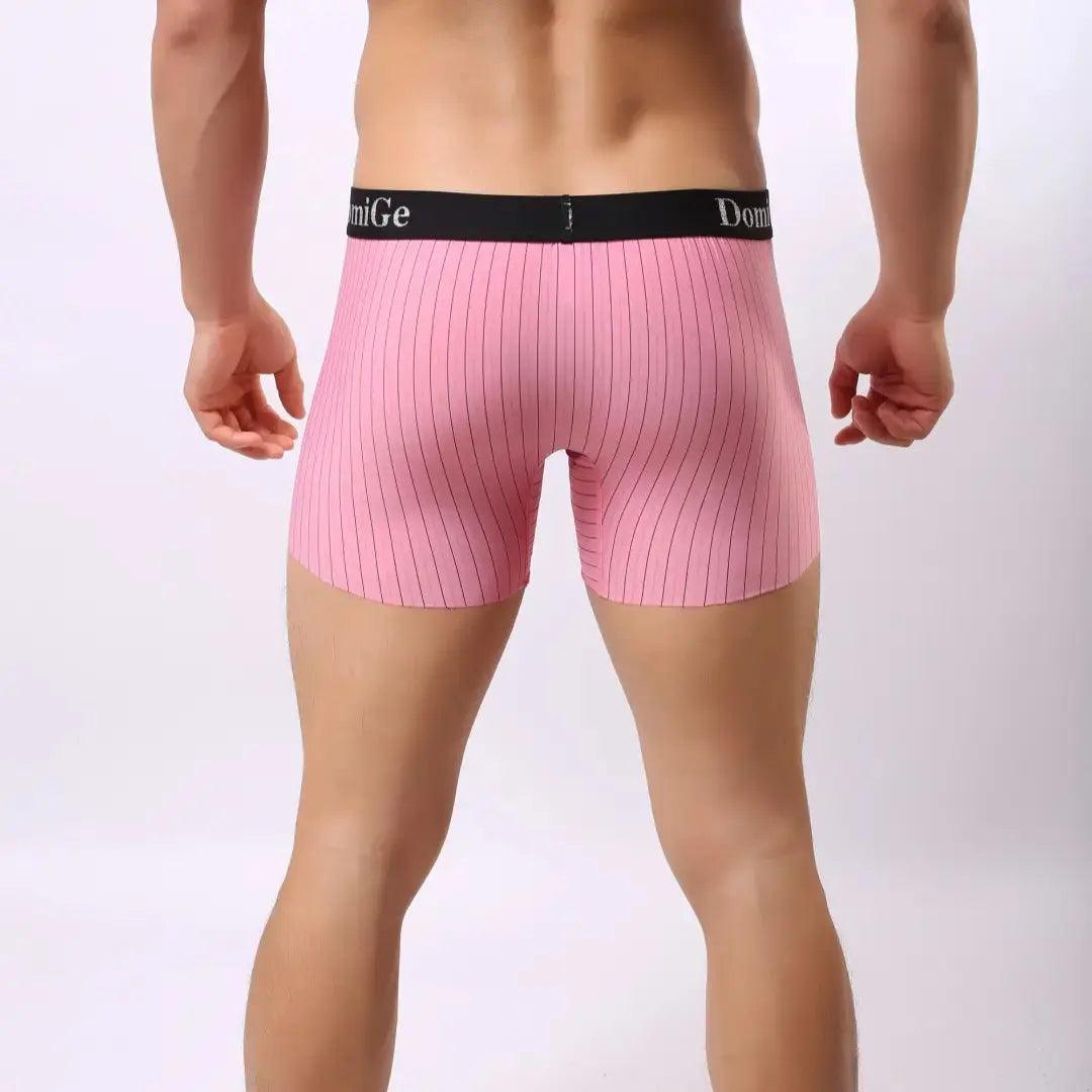 DomiGe DomiGe Men's Compression Boxers Mid-Rise Striped Boxer Seamless Leg