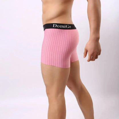 DomiGe DomiGe Men's Compression Boxers Mid-Rise Striped Boxer Seamless Leg
