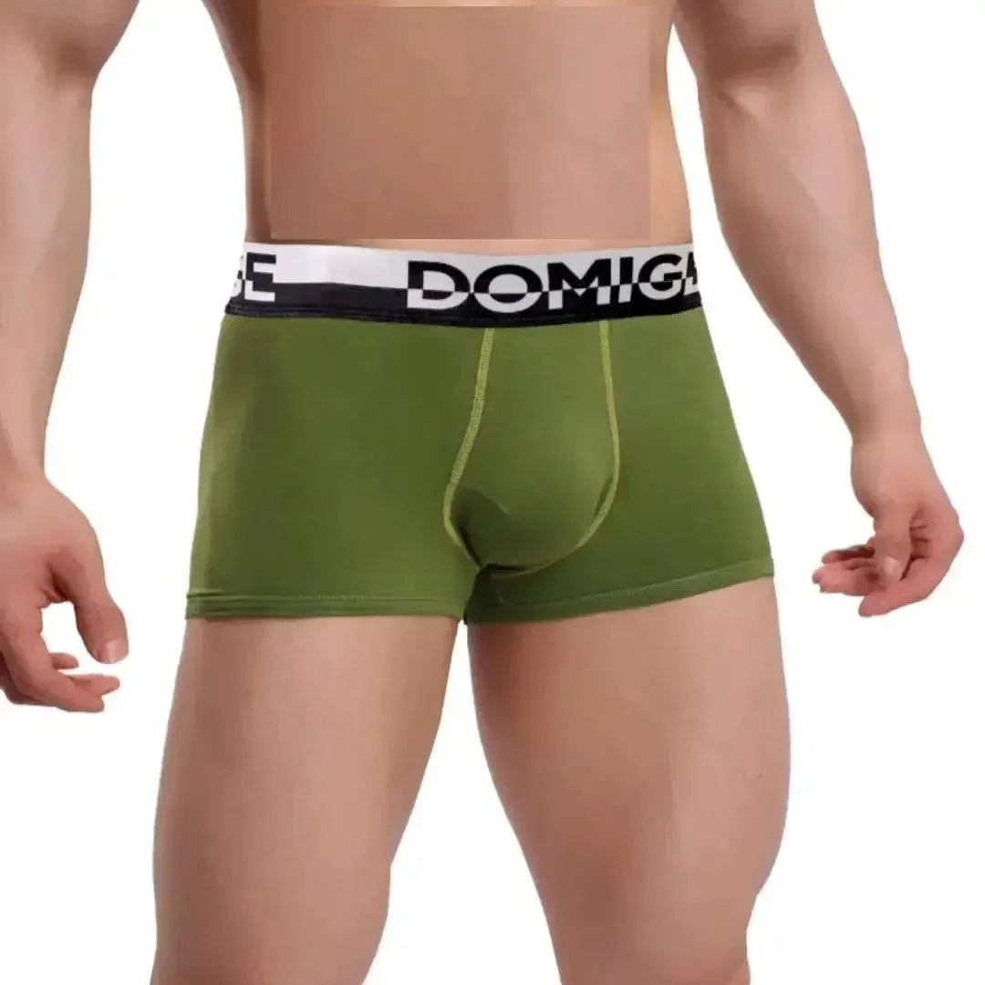 DomiGe DomiGe Men's Cotton Boxer Briefs with Pouch & Silver Waistband
