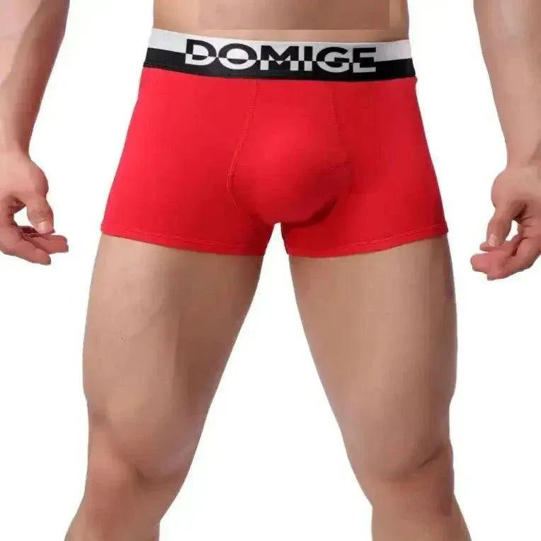 DomiGe DomiGe Men's Cotton Boxer Briefs with Pouch & Silver Waistband